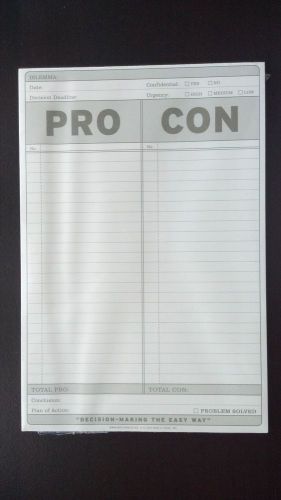 Pro-con pad memo notepad by knock knock for sale