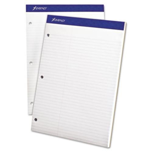 Ampad 20345 Evidence Dual Ruled Pad, Law Rule, 8-1/2 X 11-3/4, White, 100 Sheets