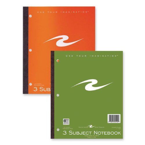 Roaring spring 3-subject wireless notebook - 132 sheet - college (roa20194) for sale