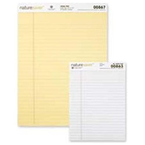 Nature Saver 100% Recycled Canary Legal Ruled Pads - 50 Sheet - 15 Lb (nat00868)