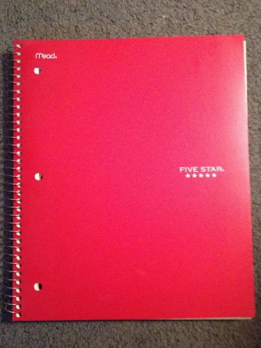 Mead Five Star Red 3 Subject Notebook, 9&#034;x11&#034;