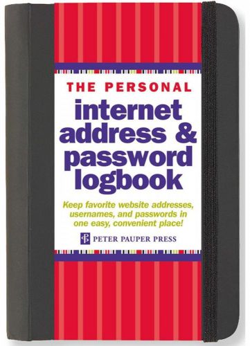 Peter pauper the personal internet address &amp; password logbook black for sale