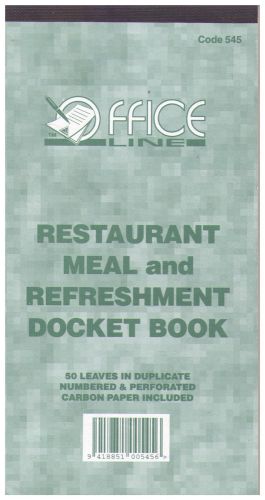 Office Line Restaurant Meal and Refreshment Docket Book