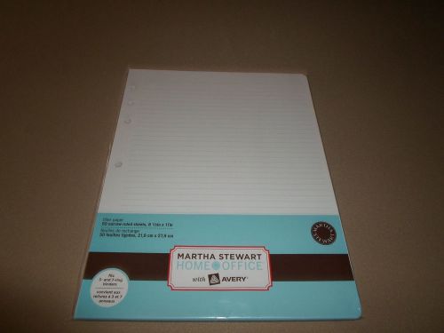 Martha Stewart Home Office 50 Sheets Narrow-Ruled Filler-Paper, 8.5&#034; X 11&#034;, NEW!
