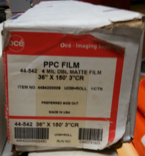 OCE 1 ROLL  36&#034;x150&#039; 4 Mil PPC Film 3&#034; Core Double Matte Finish.