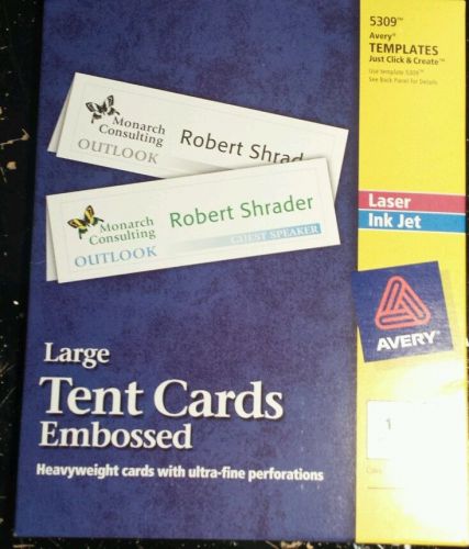 Avery Large Embossed Tent Card / 3.5 X 11.5 / 50 Sheets to the box / #5309