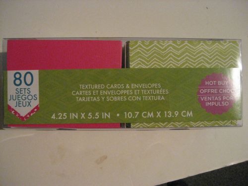 Craft Smith 80 Piece Kit Textured Cards &amp; Envelopes 10 Patterns 8 Solids MCM0003