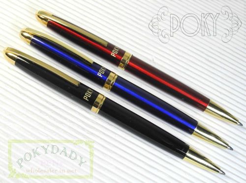 3 colours poky bp 160 ball point pen + 5 poky refills( parker style ) blue ink for sale