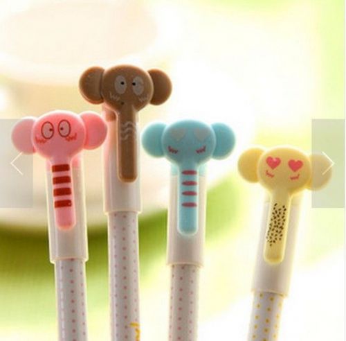 4pcs Cute Elephant 0.38mm Black Ink Rollerball Point Pens Kawaii Animals Korean