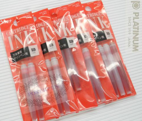 10 pcs platinum fountain pen preppy plaisir cartridge red ink for sale