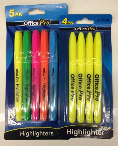 9 HIGHLIGHTERS Office Studying College Student PENS Assorted Colors