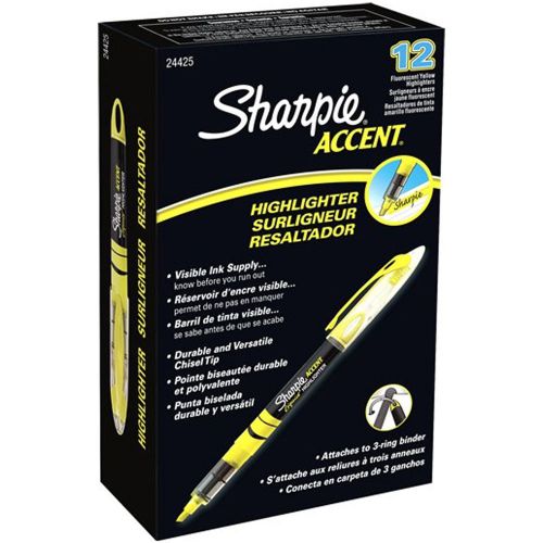 Sharpie Accent Yellow Liquid PenStyle Highlighter 1 Box