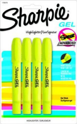 Sanford Sharpie Gel Highlighter Fluorescent Yellow 4 Count
