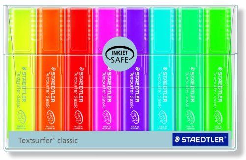 Staedtler Textsurfer Classic Highlighter 8 Color Set of Rainbow Colors, 364PWP8