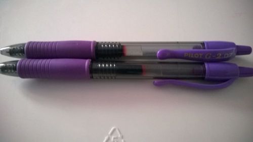 NWOP Pilot G-2 07 Purple Gel Ink Pens Set of 2