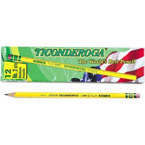 Ticonderoga No. 2.5 Woodcase Pencils - # 2.5 Pencil Grade - Black Lead - (13885)