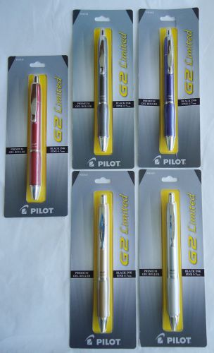 5x Coll. of All Colors of Pilot G2 Limited Retractable Gel Ink Roller Ball Pens