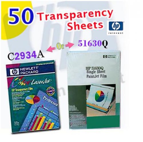 50 HP Transparency Film/Sheets * [C2934A]  OR  [51630Q] * Genuine *Office Supply