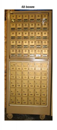 Vintaged Salisbury 60 PO Mail Box Rear Door Loading Brass ALL Keys on wheels