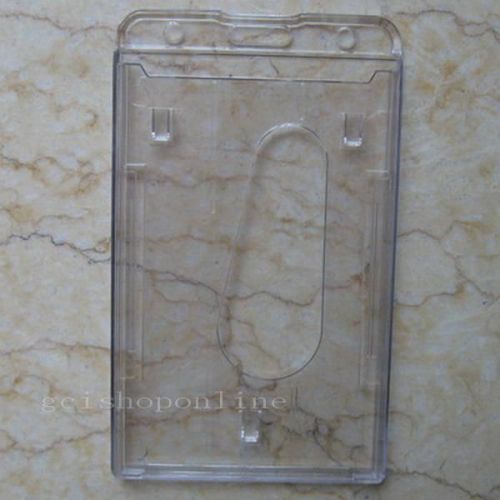 3 vertical hard plastic id card badge holder thumb vl2 two two two for sale