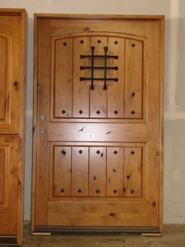 Front Single Entry Door 48 x 80 MASSIVE CASTLE KNOTTY ALDER RUSTIC EXTERIOR DOOR