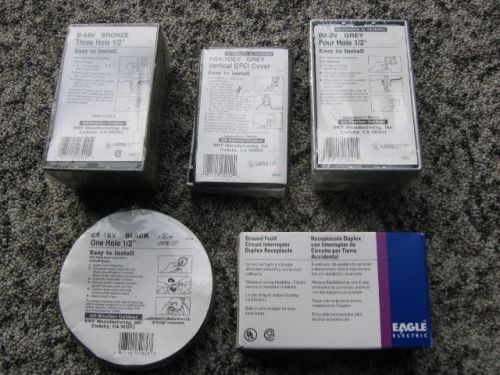 Lot 5: GFCI COVER Ground Fault Circuit Interrupter ROUND Rectangle OUTLET BOXES