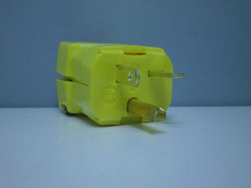Hubbell 5364vy yellow valise dead front plug 20a 125v 2p 3-wire 5-20p 5366 for sale