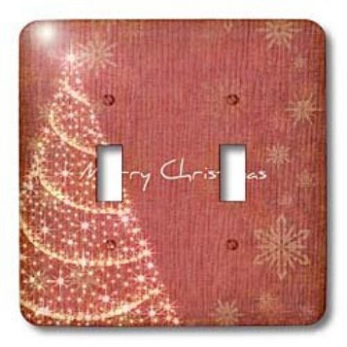 3dRose LLC lsp_28073_2 Deep Red Christmas Tree And Snowflakes  Double Toggle Swi