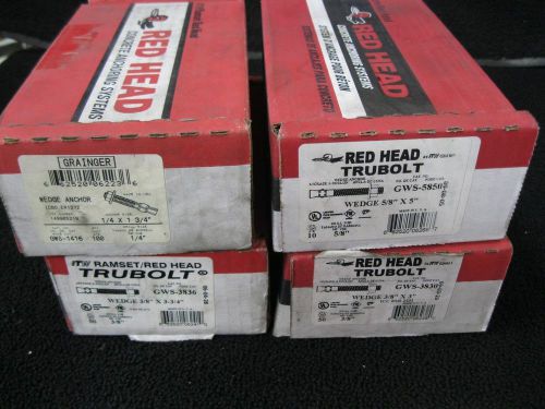 Mixed Lot of Four Boxes Red Head Concrete Anchors