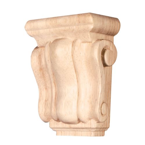 Mini Traditional Wood Corbel. 3&#034; x 1-3/4&#034; x 4-1/4&#034;.  Rubberwood