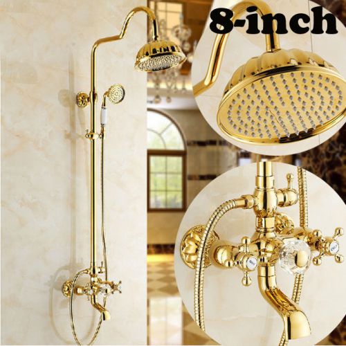Unique Design Fashion Rain Shower Bath Faucet Set Golden Shower Mixer Faucets