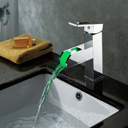 Bathroom tempered Waterfall vanity sink basin Mixer Tap faucet bathroom taps ty
