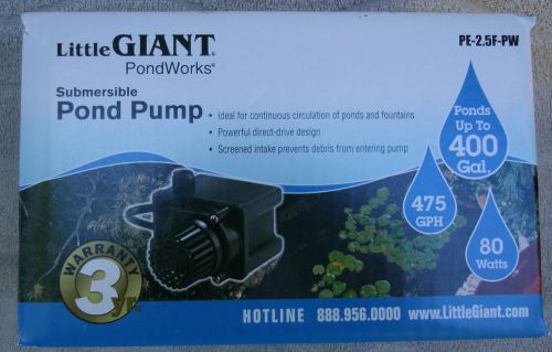 Little giant pond works 475 gph direct-drive pond pump ~ new for sale