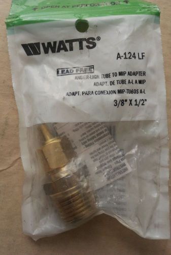 Watts 3/8 x 1/2 Brass compression x MPT Adapter with insert A-124
