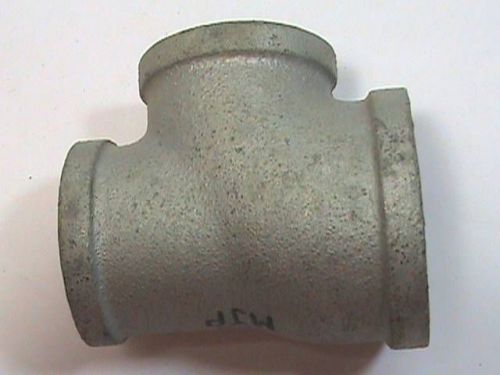 2&#034; x 1-1/2&#034; x 1-1/2&#034; reducing tee pipe fitting mallealbe iron galvanized nos for sale