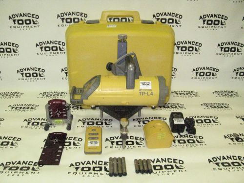 Topcon tp-l4 pipe sewer laser with remote, case &amp; accessories for sale