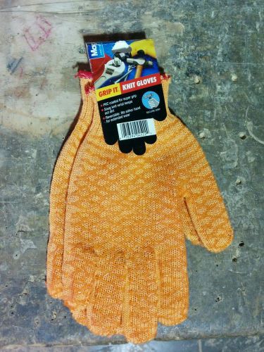 PVC Rubber High Visibility Orange Knitted Gloves Extreme Durability (Medium)