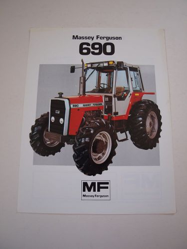Massey-Ferguson MF 690 4WD Tractor Color Brochure Spec Sheet MINT &#039;83