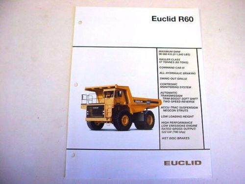 Euclid R60 Hauler Truck Literature
