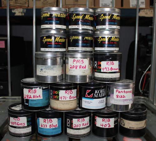 Commercial Offest Printing Ink - Mixed bag - Colors and Manufacturers