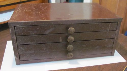 Vintage Steel Printer&#039;s Box with Brass Knobs