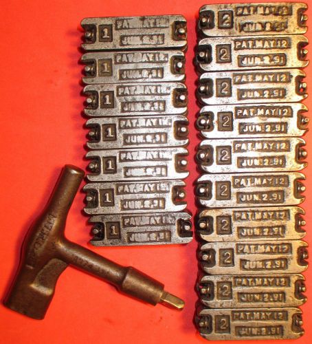 17 1890&#039;s Tested Matching Wickersham No. 2 &amp; No. 1 Quoins &amp; Key Letterpress