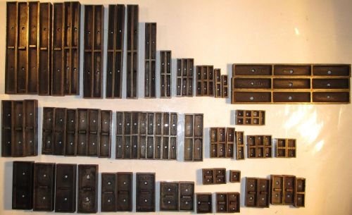 1920&#039;S Lot Rare Steel Lock-Up Letterpress Furniture Numbered Pieces Assortment