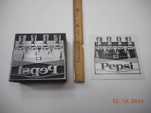 Letterpress Printing Printers Block, Pepsi Cola 8 Pak Bottle Carton