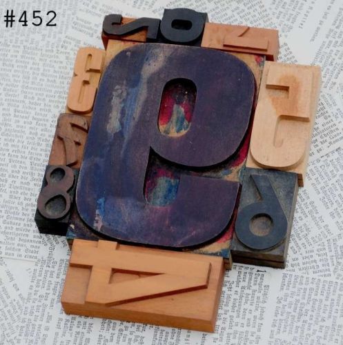 mixed numbers 0-9 letterpress wood printing block wooden type stamp vintage 789