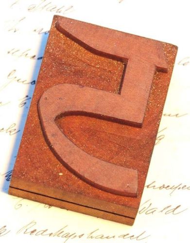 number: 5 rare unused wood type letterpress printing block woodtype font antique
