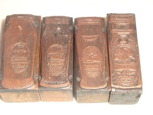 Antique Printer Blocks Cuts Advertising 4 Jars Kim&#039;s Products Preserves Butters