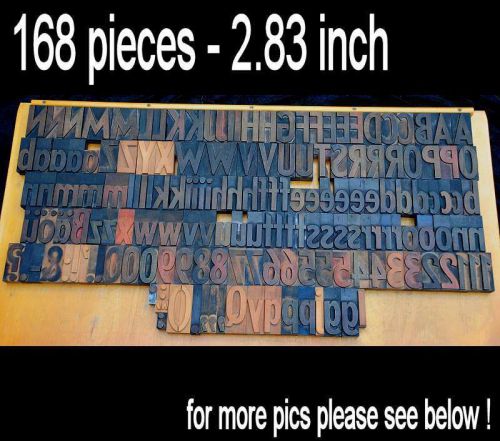letterpress wood printing blocks 168pcs 2.83&#034; tall alphabet type woodtype ABC
