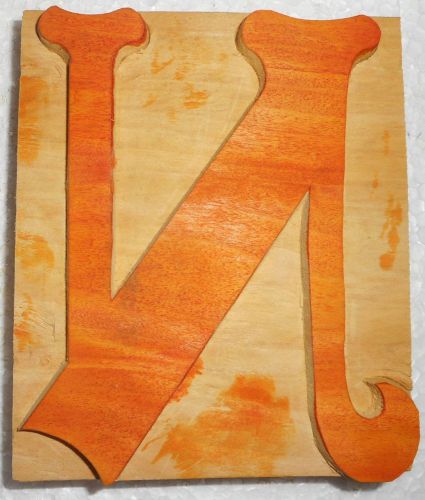 Letterpress Letter &#034;N&#034; Wood Type Printers Block Typography Collection.B973