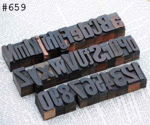 A-Z 0-9 alphabet number letterpress wood printing blocks wooden type printer ABC
